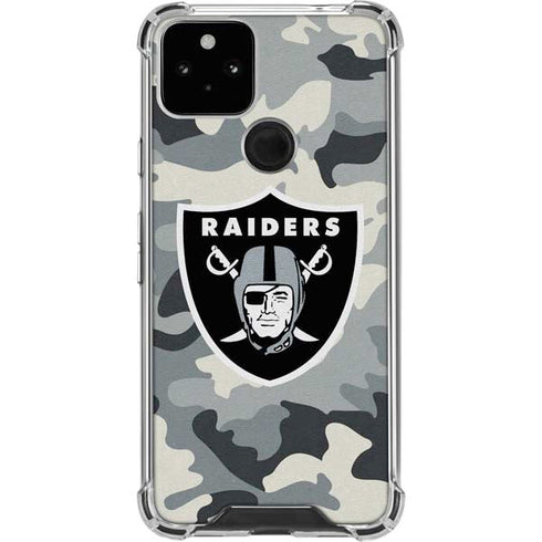 NFL Las Vegas Raiders Camo Google Pixel 5 Clear Case